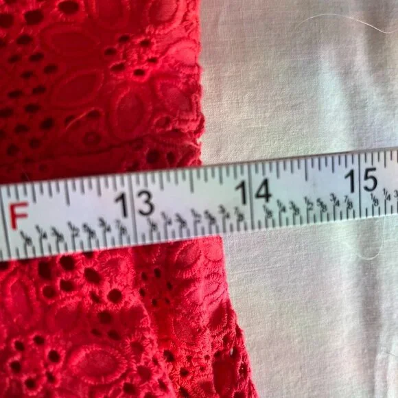 NEW Alice + Olivia Rosalee Eyelet Maxi Dress Tie Strap Red Cotton - Picture 9 of 15